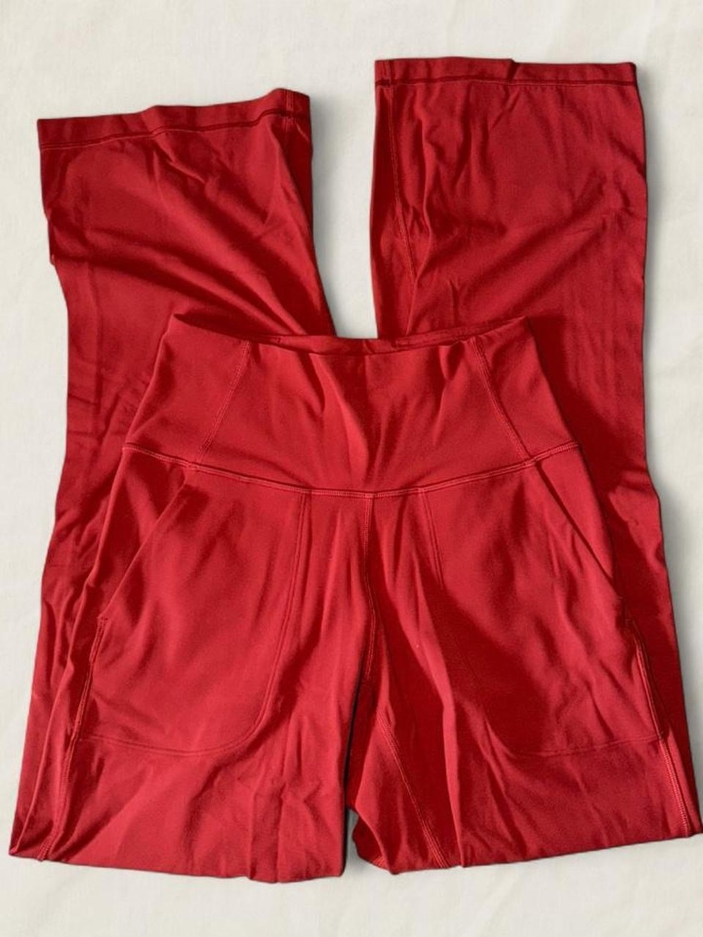 lululemon athletica Red High-Waist Flare Leggings with Pockets